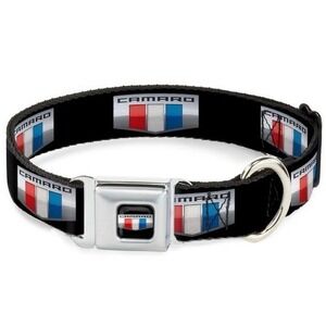 Camaro Seatbelt Buckle Dog Collar GM Licensed Buckle‑Down USA Made Wide Small